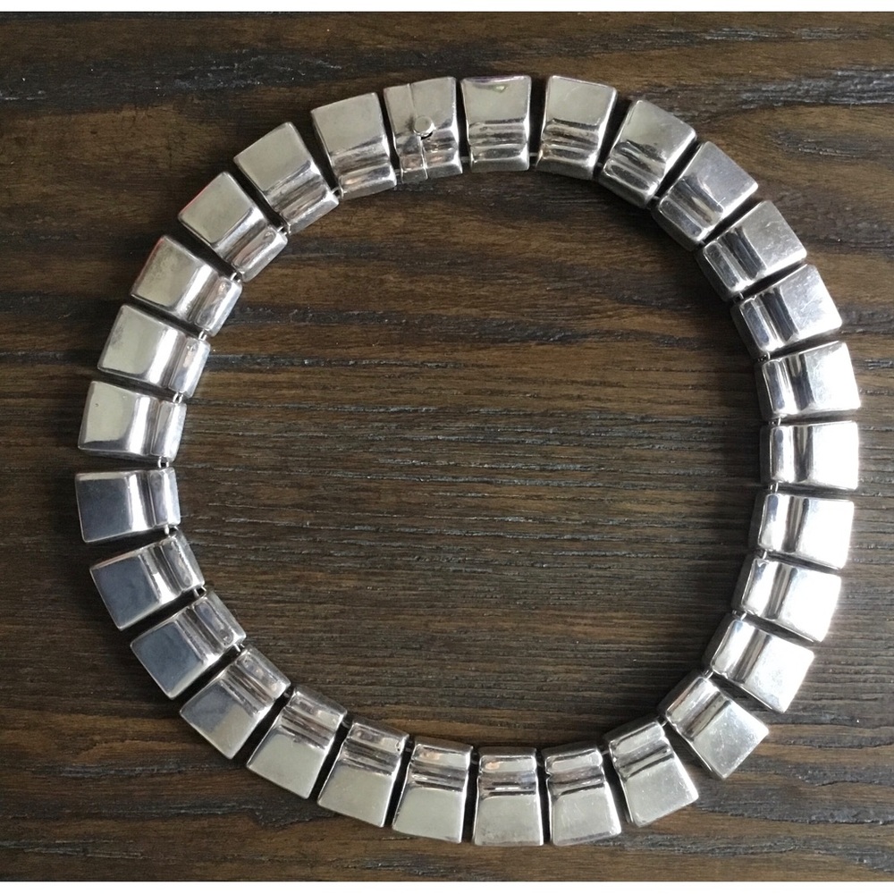 Vintage .925 Sterling Silver Collar Necklace = 5”